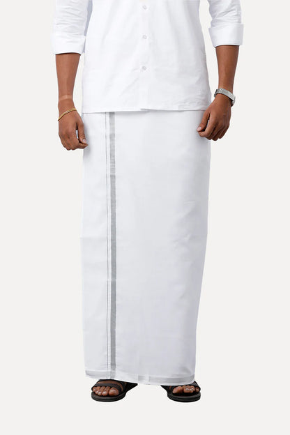 DHOTI | VESTI WITH JARI BORDER  (Single Dhoti) 2.00M - J1401