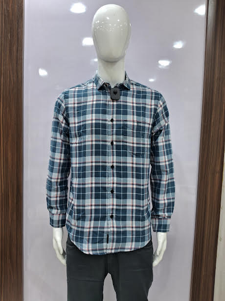 MENS COTTON CHECKERED SHIRT | L SIZE - B2367