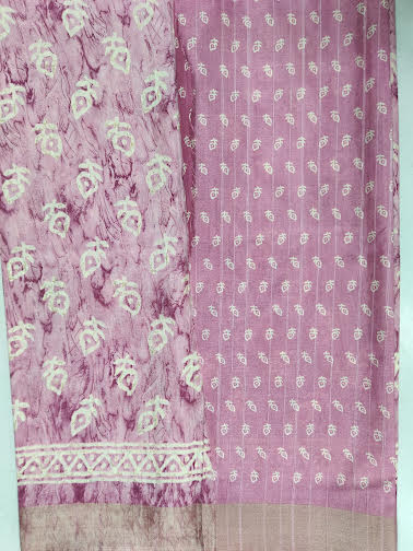 LINEN COTTON SAREE CHANDERI PRINT - C3862