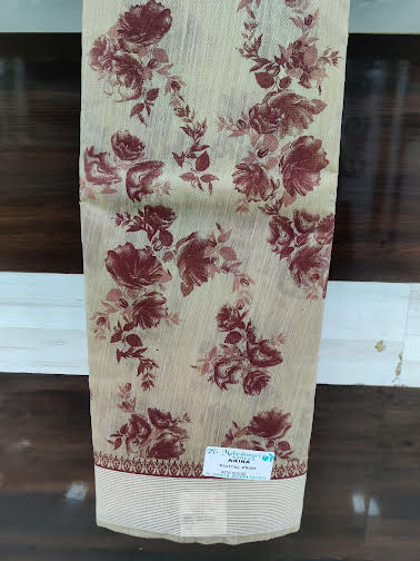 DIGITAL PRINT LINEN COTTON SAREE - J501