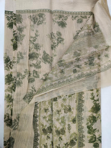 DIGITAL PRINT LINEN COTTON SAREE - J501