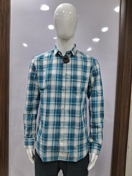 MENS COTTON CHECKERED SHIRT | L SIZE -C1489