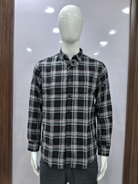 MENS COTTON CHECKERED SHIRT | L SIZE -C4074