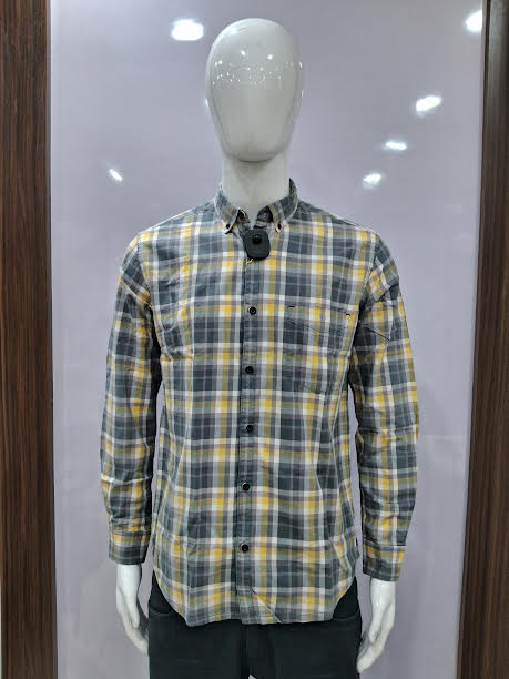 MENS COTTON CHECKERED SHIRT | L SIZE - C4069