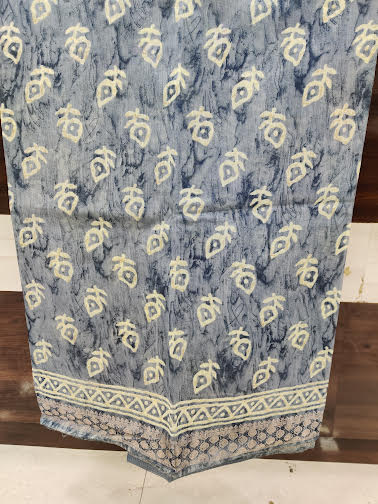 LINEN COTTON SAREE CHANDERI PRINT - C3862