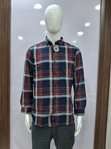 MENS COTTON CHECKERED SHIRT | L SIZE - C4067