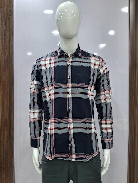 MENS COTTON CHECKERED SHIRT | L SIZE -C3843