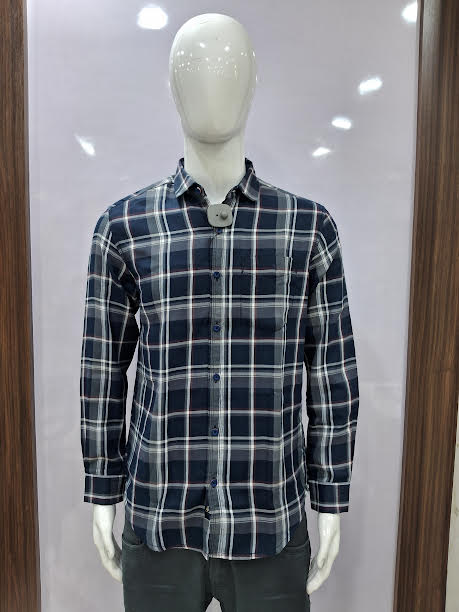 MENS COTTON CHECKERED SHIRT | L SIZE -C4075