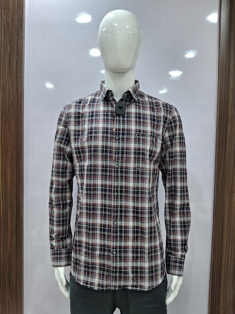 MENS COTTON CHECKERED SHIRT | L SIZE -C1489