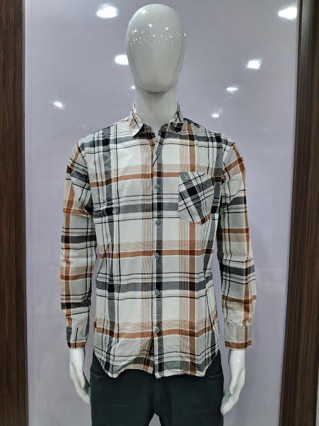 MENS COTTON CHECKERED SHIRT | L SIZE - C3833