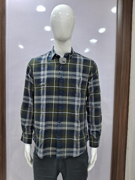 MENS COTTON CHECKERED SHIRT | L SIZE - C4068