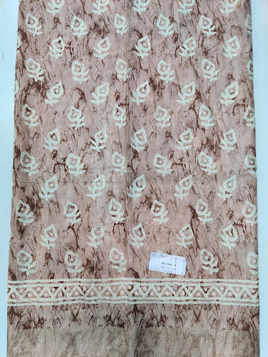 LINEN COTTON SAREE CHANDERI PRINT - C3862