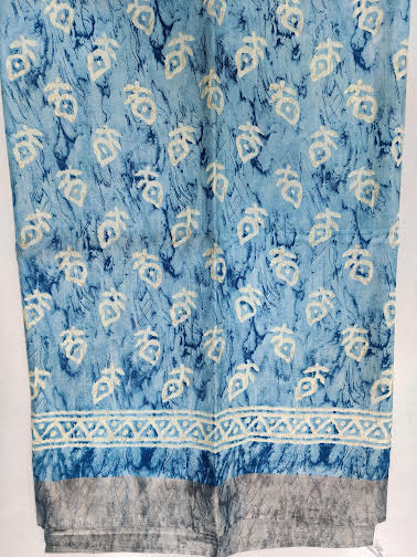 LINEN COTTON SAREE CHANDERI PRINT - C3862