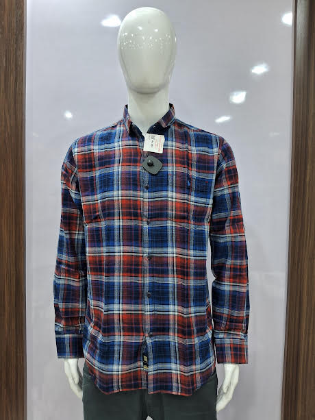 MENS COTTON CHECKERED SHIRT | L SIZE - C4069