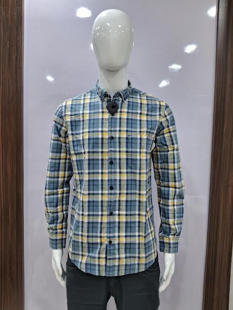 MENS COTTON CHECKERED SHIRT | L SIZE - C4075