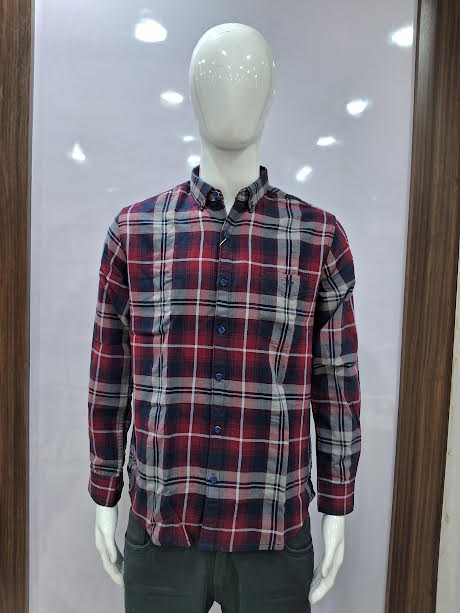 MENS COTTON CHECKERED SHIRT | L SIZE -C4070