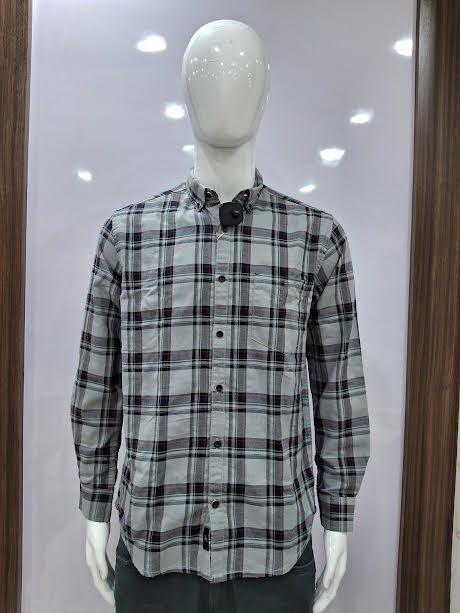 MENS COTTON CHECKERED SHIRT | L SIZE - B2369