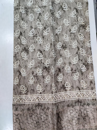 LINEN COTTON SAREE CHANDERI PRINT - C3862