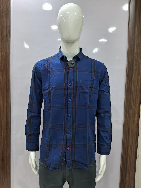 MENS COTTON CHECKERED SHIRT | L SIZE - C4067