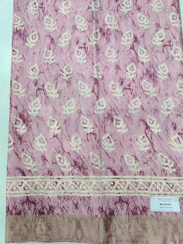 LINEN COTTON SAREE CHANDERI PRINT - C3862