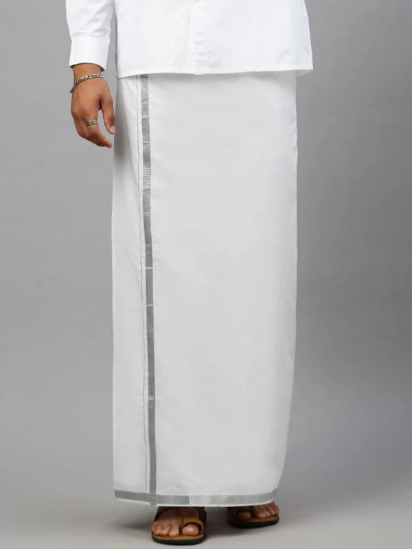 DHOTI | VESTI WITH JARI BORDER  (Single Dhoti) 2.00M - J1401