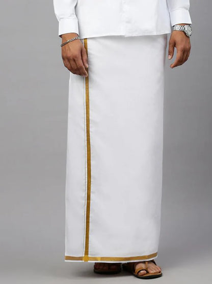 DHOTI | VESTI WITH JARI BORDER  (Single Dhoti) 2.00M - J1401