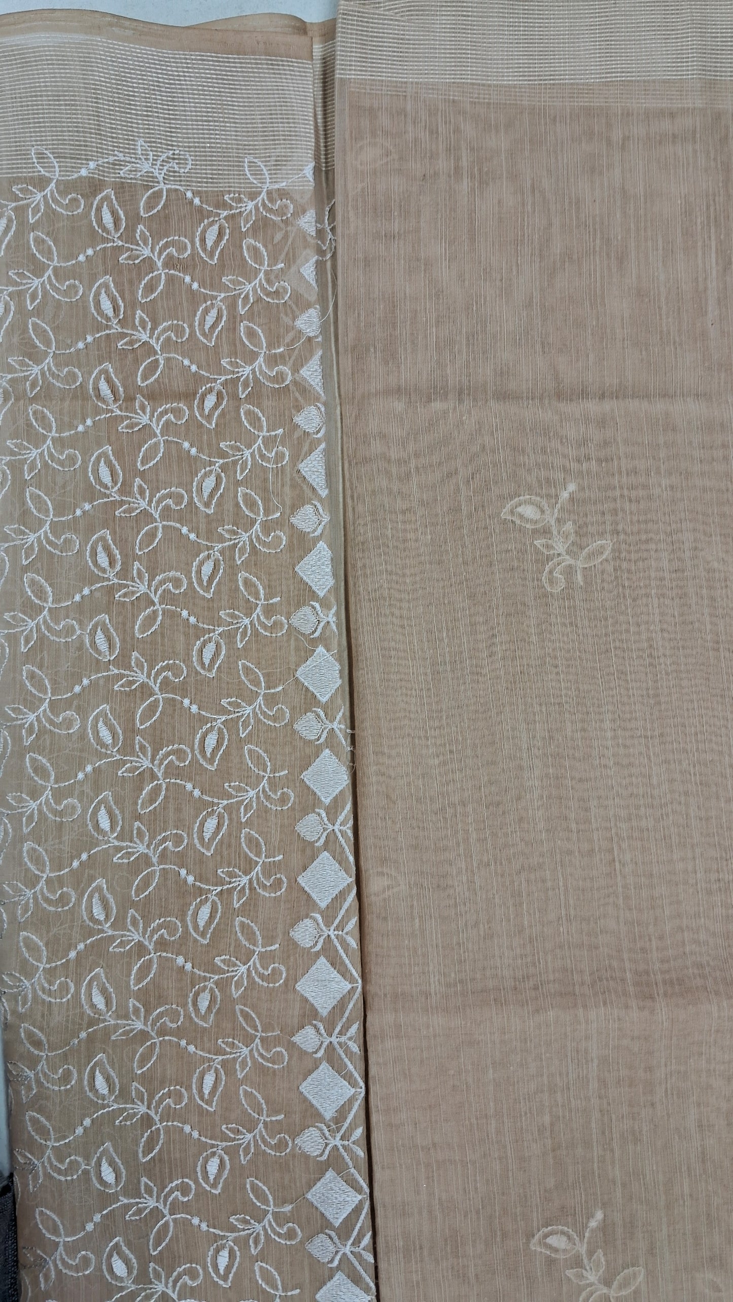 CHANDERI COTTON SAREE WITH EMBROIDERY WORK - J644