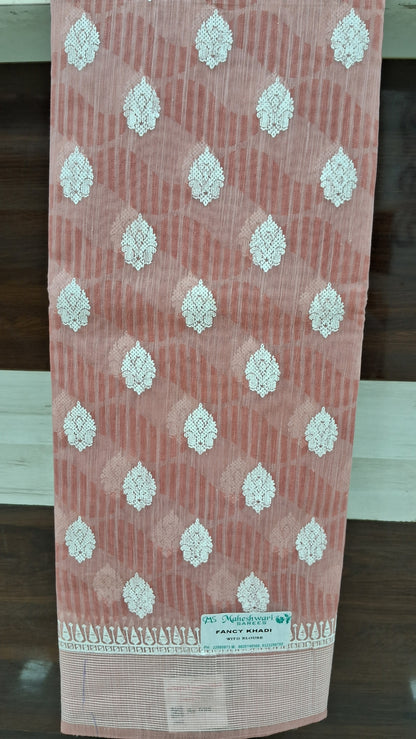 KHADI COTTON SAREE WITH FOIL PRINT - J505