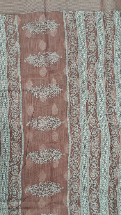 KHADI COTTON SAREE WITH FOIL PRINT - J505