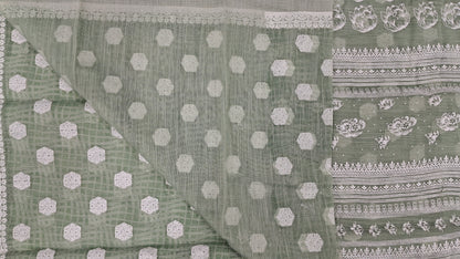 KHADI COTTON SAREE WITH FOIL PRINT - J505