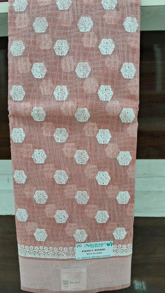 KHADI COTTON SAREE WITH FOIL PRINT - J505