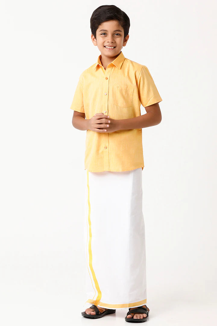 Dhoti and Shirt 2 in 1 Set For Kids - K1001