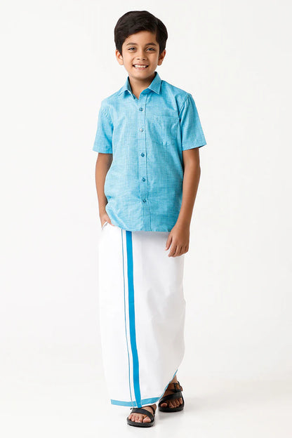 Dhoti and Shirt 2 in 1 Set For Kids - K1001