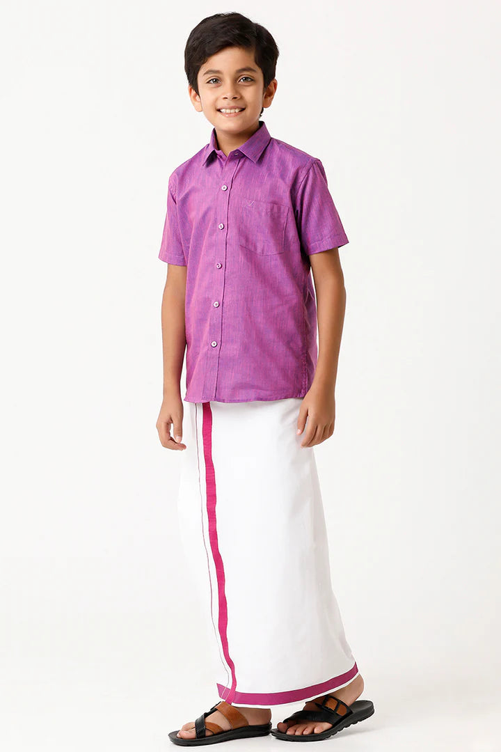 Dhoti and Shirt 2 in 1 Set For Kids - K1001