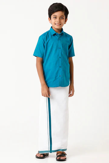 Dhoti and Shirt 2 in 1 Set For Kids - K1001