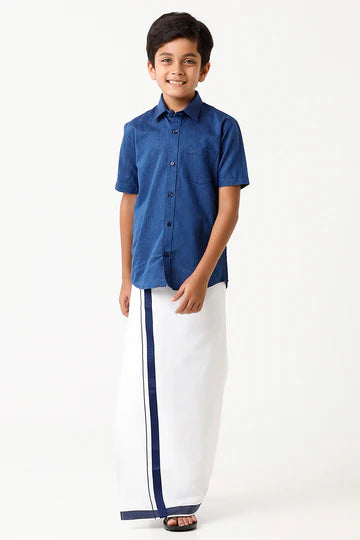 Dhoti and Shirt 2 in 1 Set For Kids - K1001