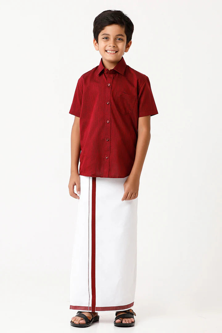 Dhoti and Shirt 2 in 1 Set For Kids - K1001