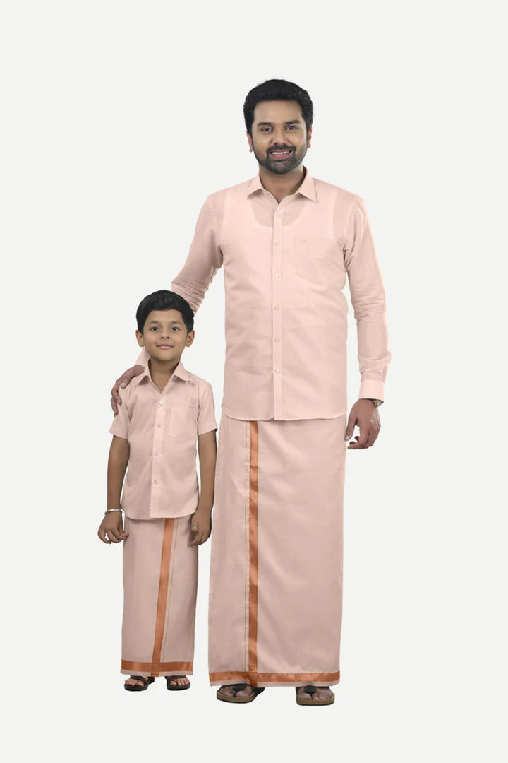 Vaibhav -  Full Sleeve Father & Son Tissue Combo Set  | Uathayam - J1225