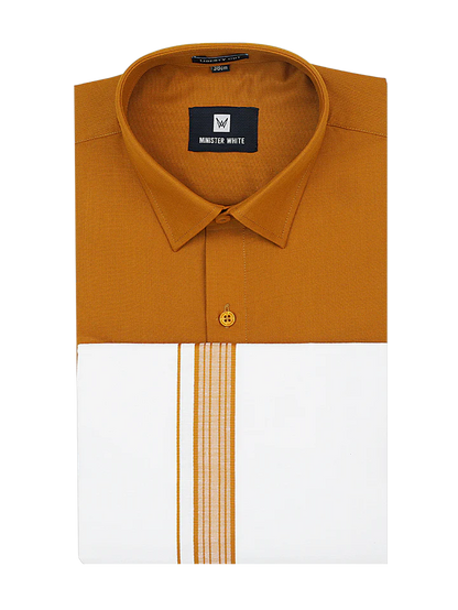 Men's Cotton Matching Shirt and Dhoti Combo Luster - J1195