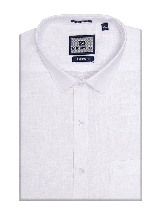 Minister White - Men's Cotton Smart Fit White Shirt Free Zone - J1230 ( BOX PACKING)