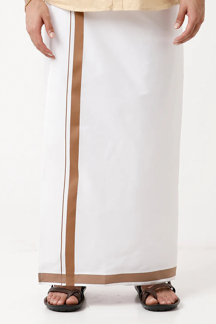 Single Dhoti With Fancy  Big Borders For Men - J1224