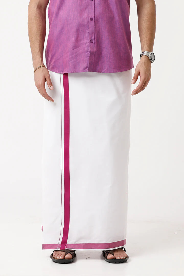 Single Dhoti With Fancy  Big Borders For Men - J1224