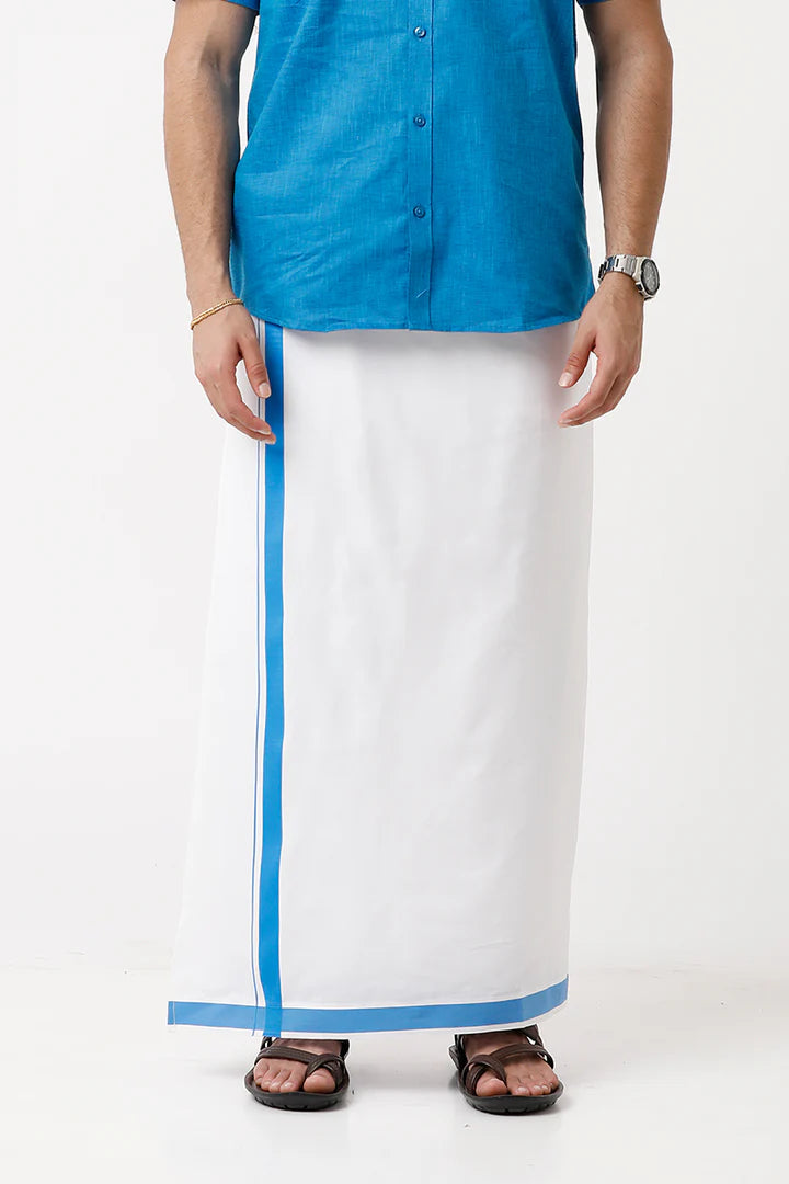 Single Dhoti With Fancy  Big Borders For Men - J1224