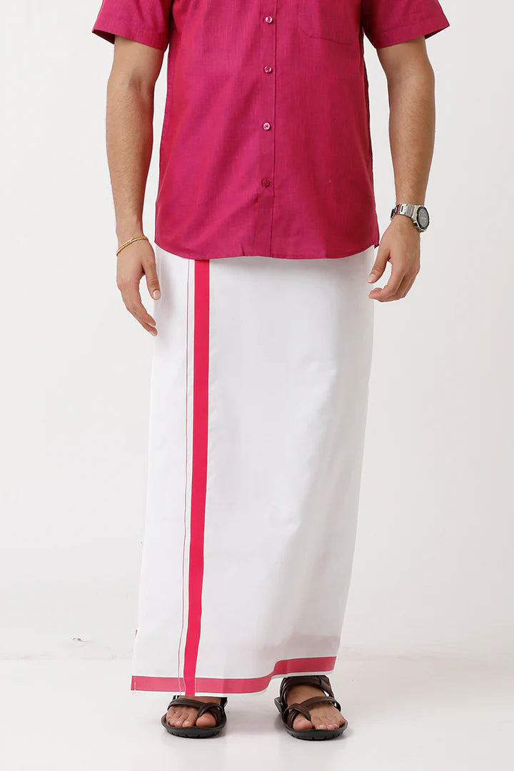 Single Dhoti With Fancy  Big Borders For Men - J1224