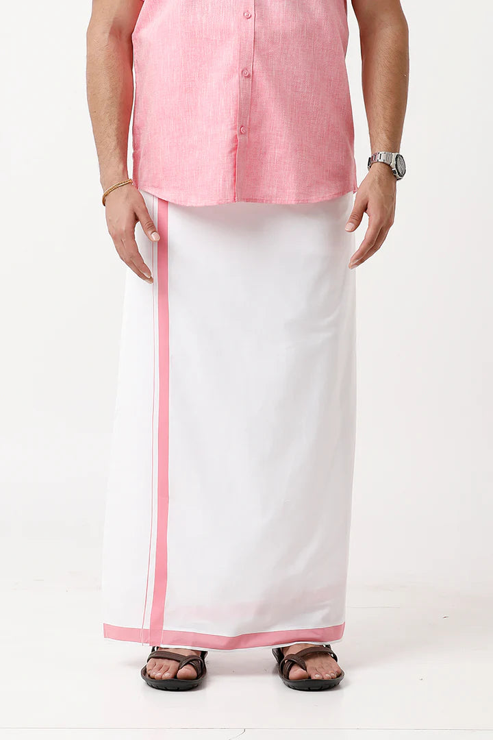 Single Dhoti With Fancy  Big Borders For Men - J1224