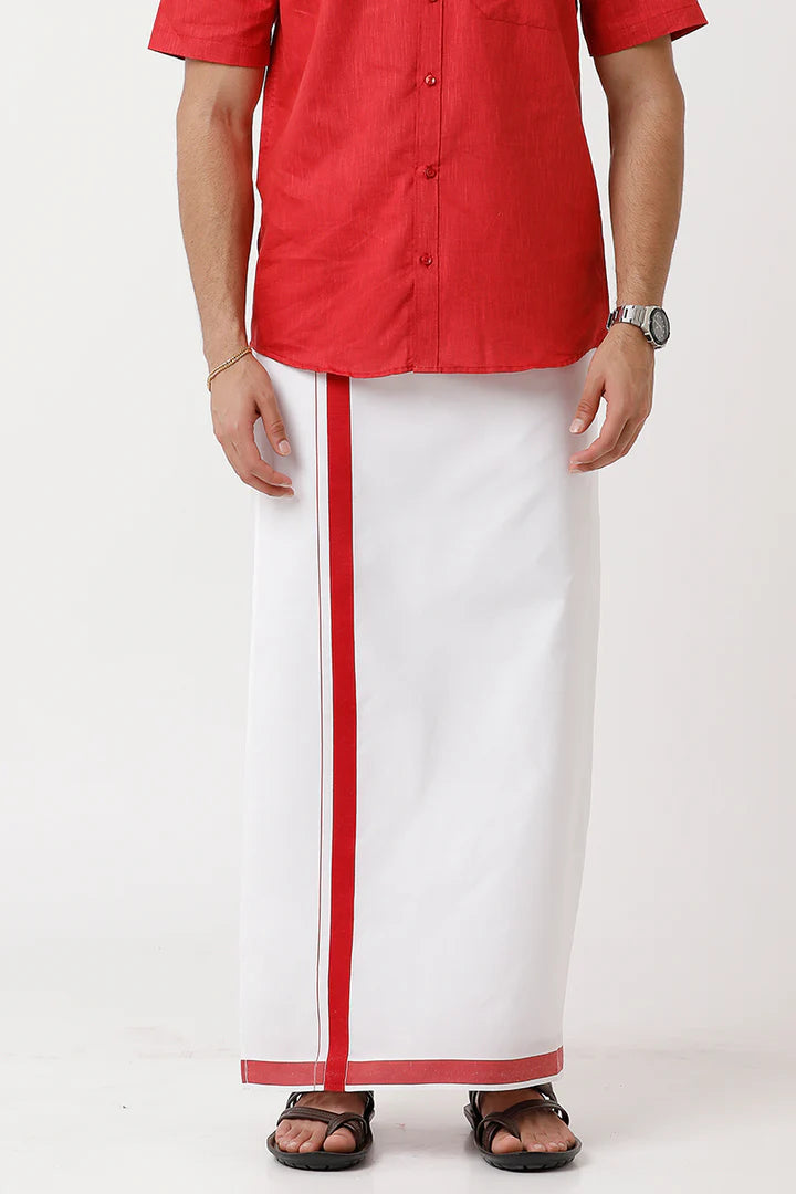 Single Dhoti With Fancy  Big Borders For Men - J1224